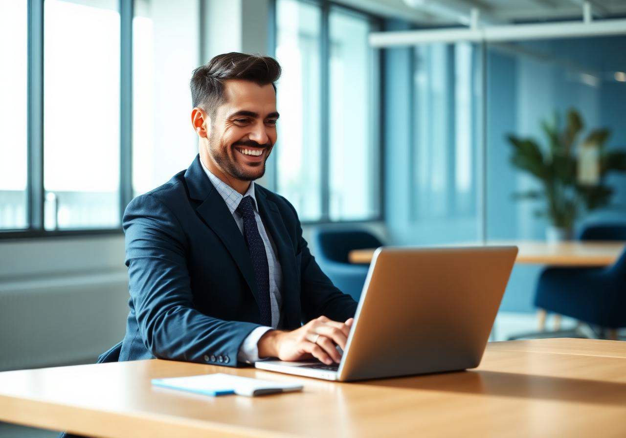 Professionnel obtenant de nouveaux clients grâce à AI Manager Agency